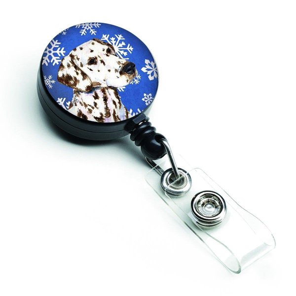 Carolines Treasures Dalmatian Winter Snowflakes Holiday Retractable Badge Reel SS4607BR